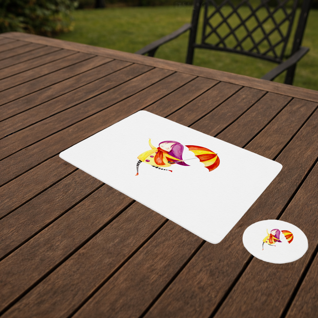 Cheerful Girl with Umbrella Charger Plate Set  12 Pieces