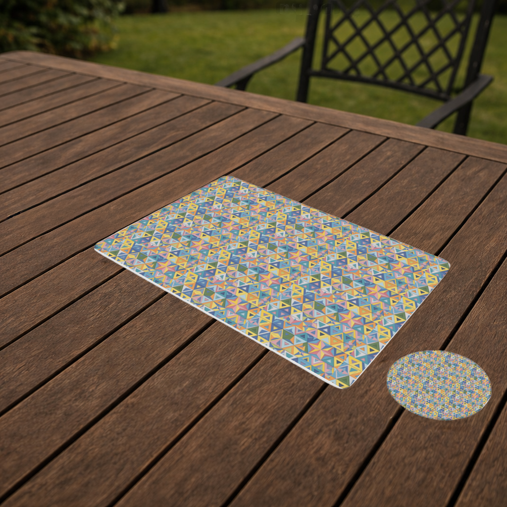 Rainbow triangle pattern Charger Plate Set  12 Pieces