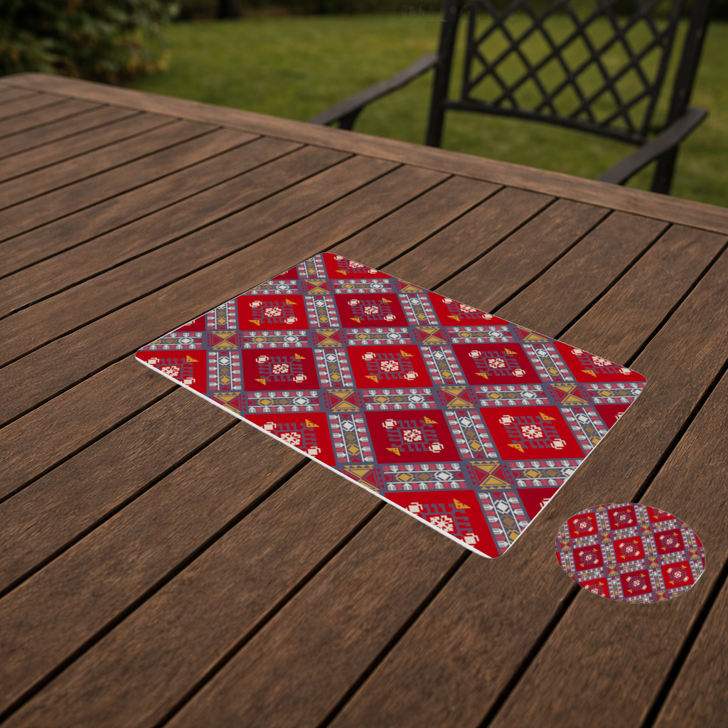 Traditional Kilim Pattern Motif Charger Plate Set  12 Pieces