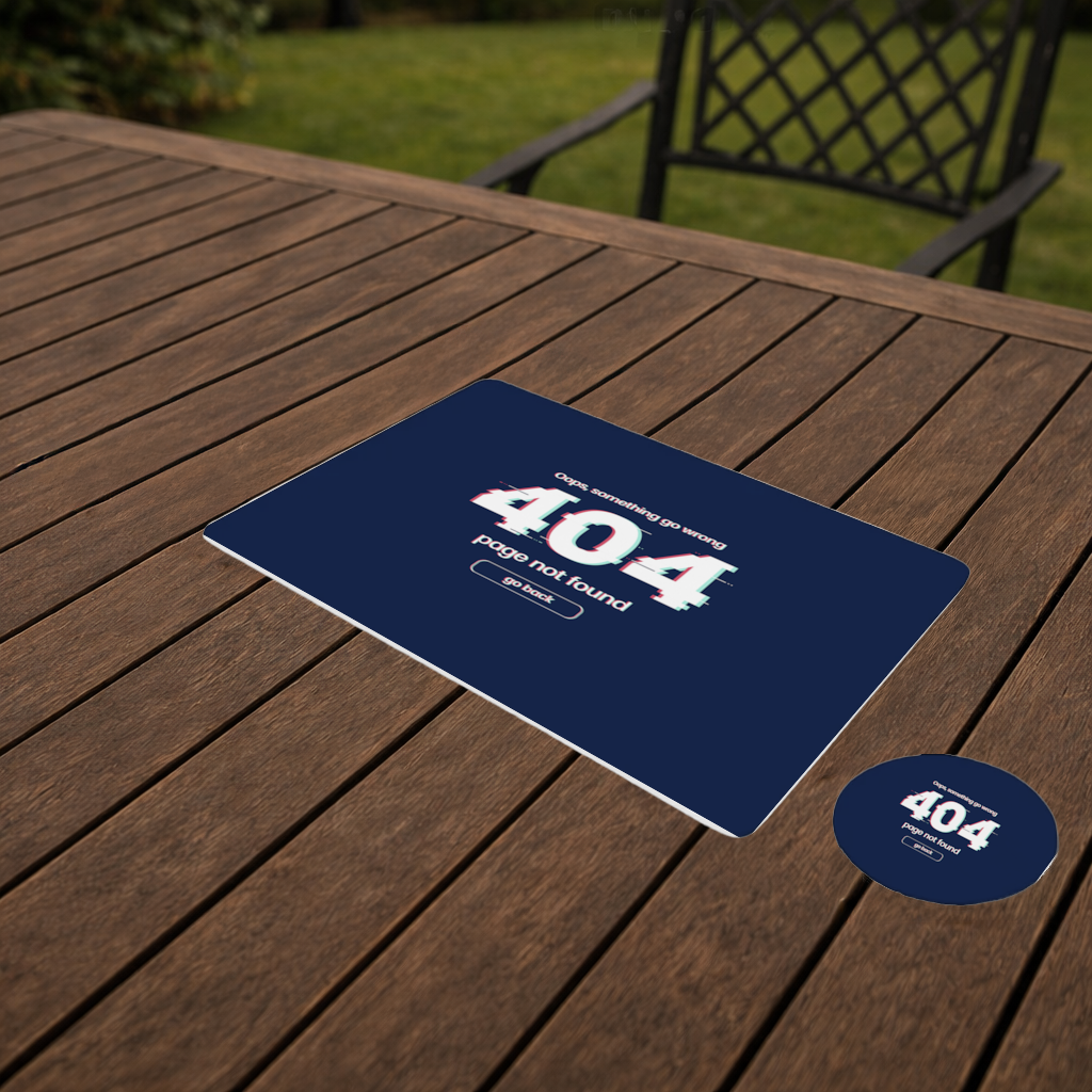 404 Error Glitch Design Charger Plate Set  12 Pieces