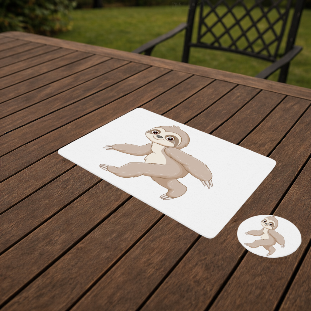 Cute Joyful Walking Sloth Charger Plate Set  12 Pieces