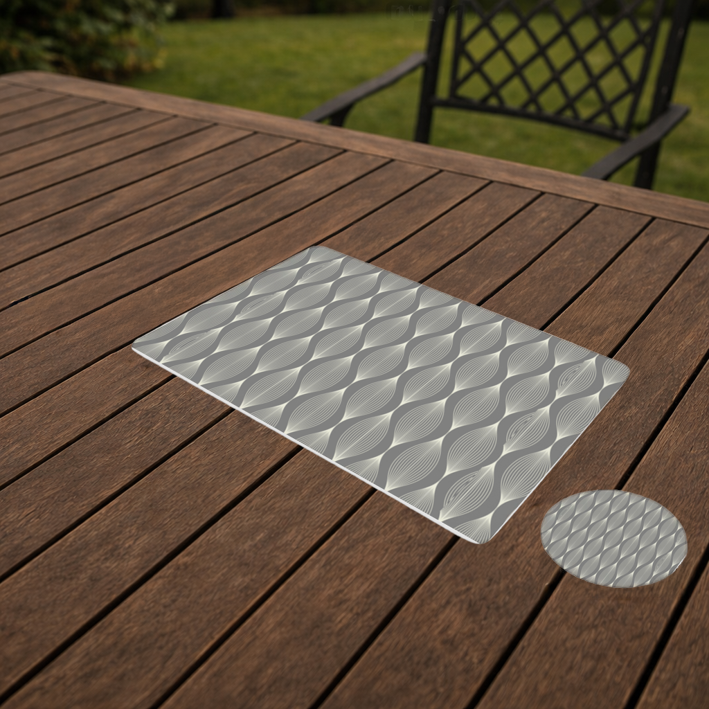 Art Deco Geometric Wavy Pattern Charger Plate Set  12 Pieces