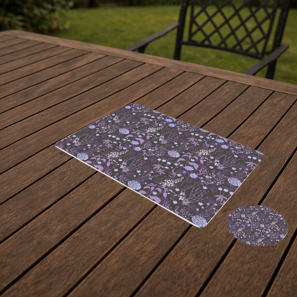 Purple Gothic Botanical Charger Plate Set  12 Pieces