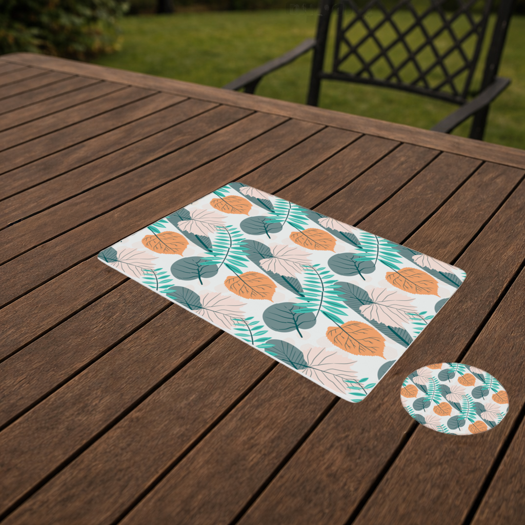 Modern Tropical Leaves Charger Plate Set  12 Pieces