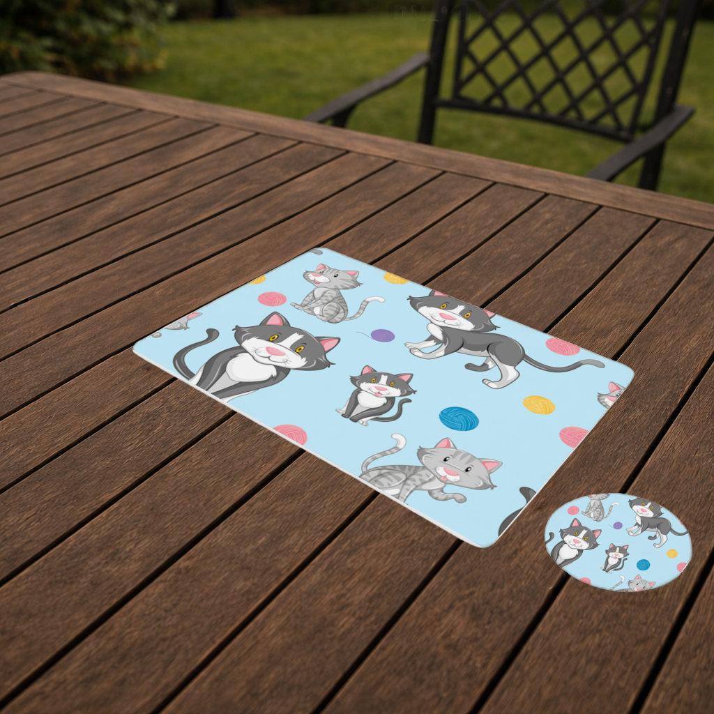 cat repeat pattern Charger Plate Set  12 Pieces