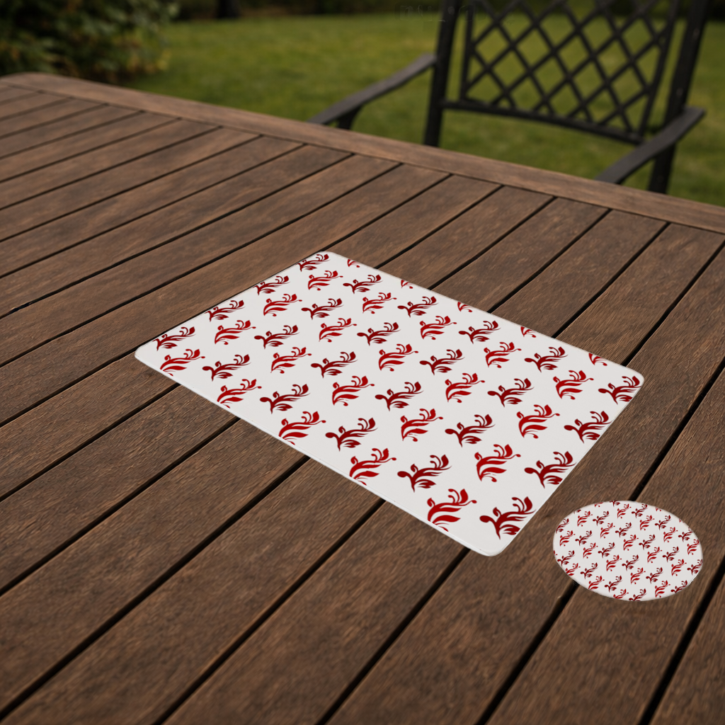 Burgundy Baroque Swirls Charger Plate Set  12 Pieces