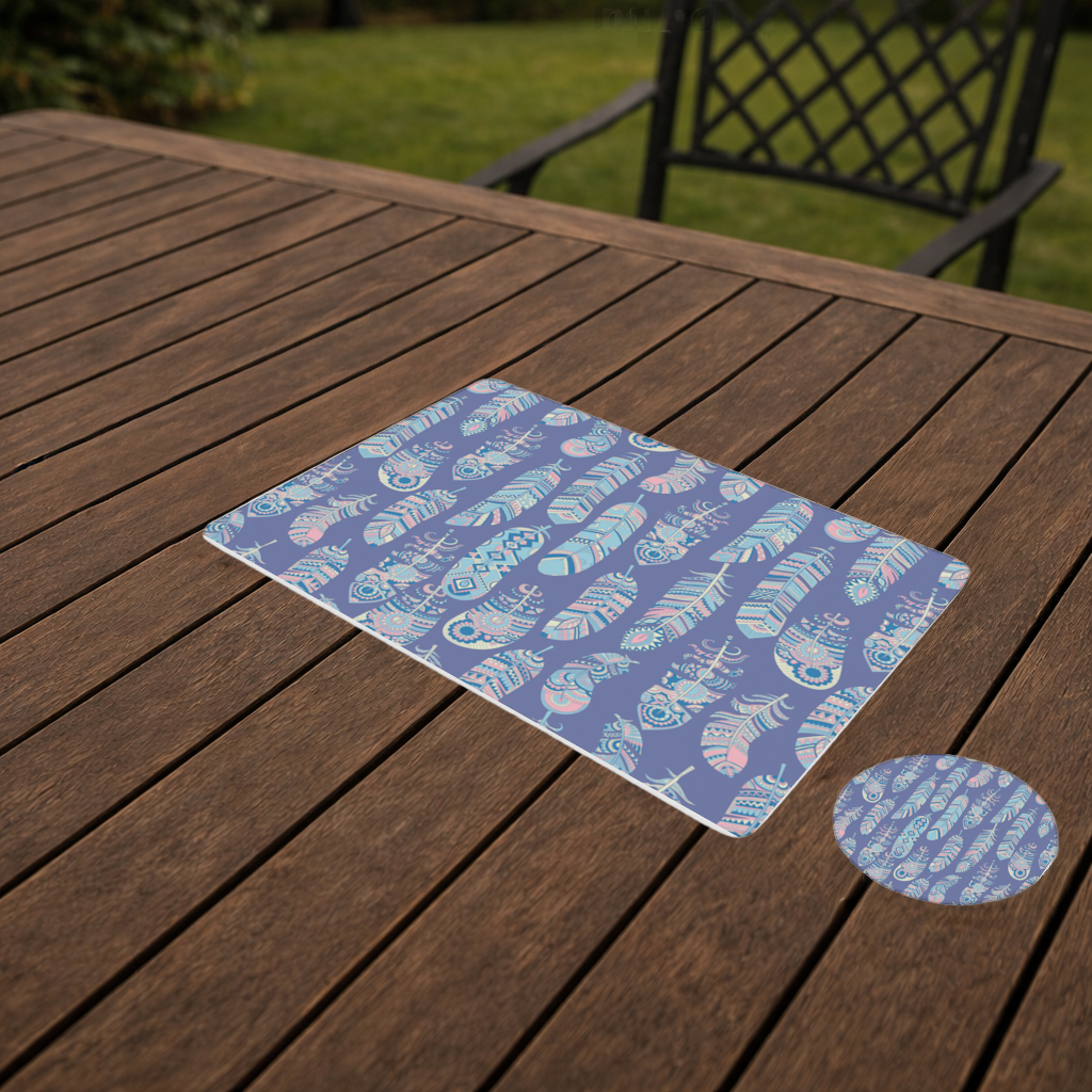 Boho Tribal Feather Charger Plate Set  12 Pieces