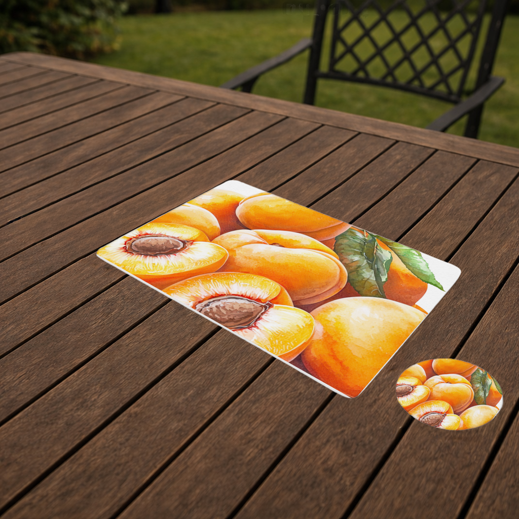 Watercolor Apricot and Leaves Charger Plate Set 12 Pieces