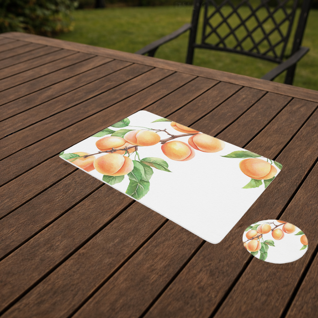 Ripe Orange Apricot Fruit Branch Charger Plate Set  12 Pieces