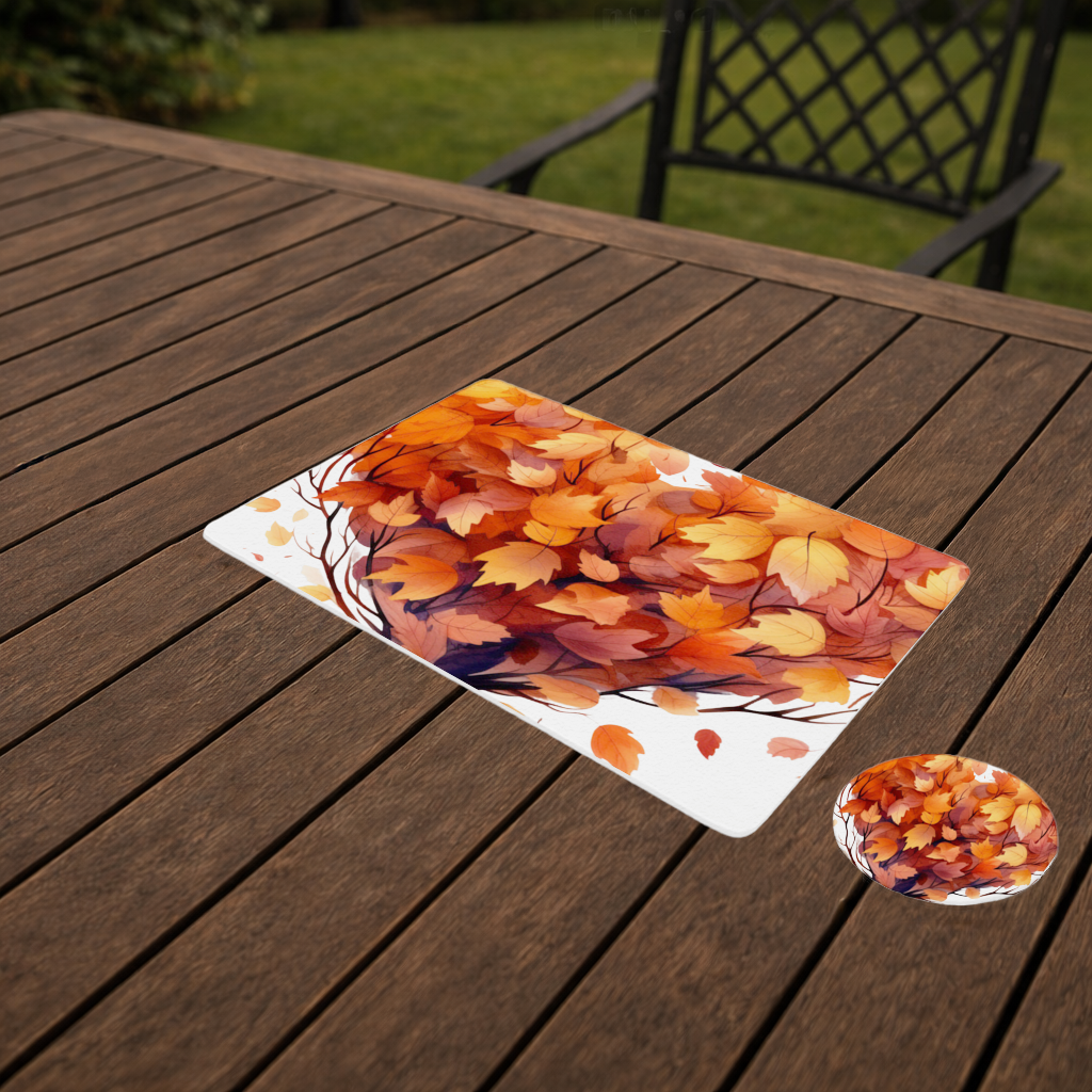 Autumn Leaf Heart Charger Plate Set  12 Pieces