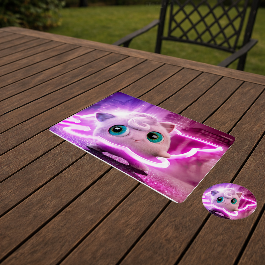 Cyberpunk Pink Fluffy Creature Charger Plate Set  12 Pieces