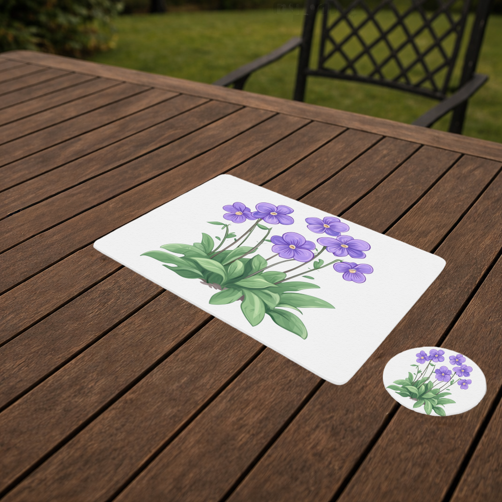 Cottagecore Purple Violets Charger Plate Set  12 Pieces