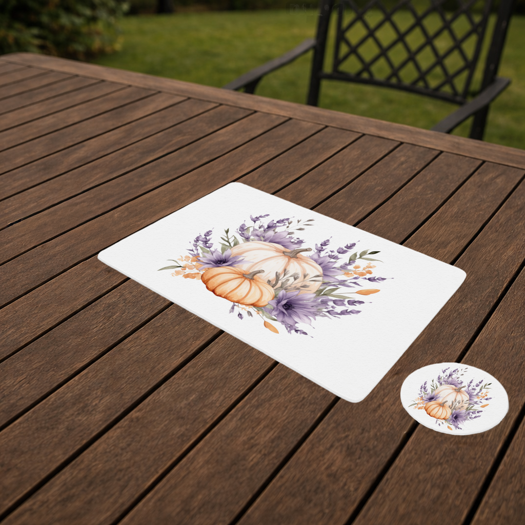 Lavender and Pumpkin Autumn Bouquet Charger Plate Set  12 Pieces