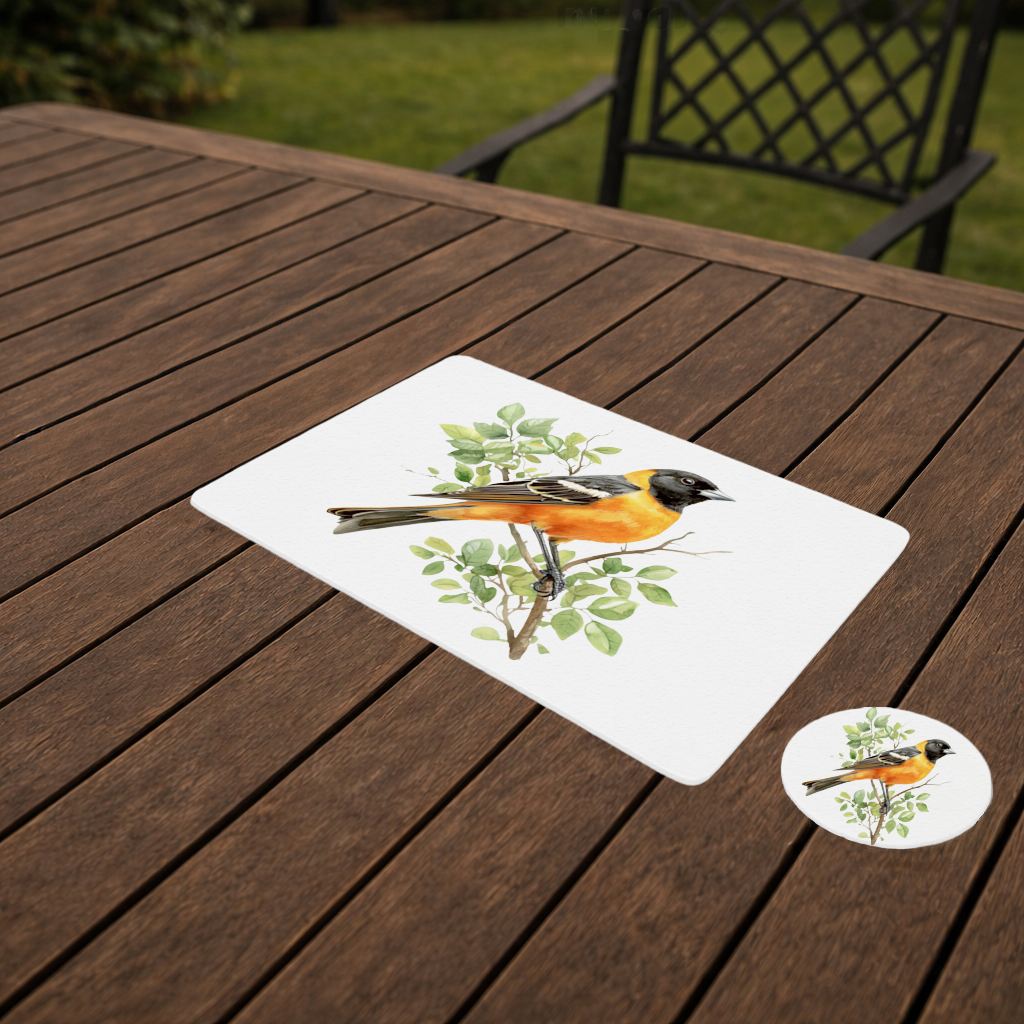 Baltimore Oriole on Branch Charger Plate Set  12 Pieces