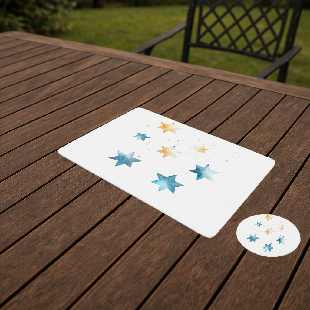 Watercolor Hanging Stars Charger Plate Set  12 Pieces