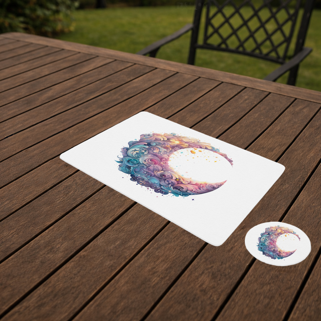 Colorful Swirled Celestial Moon Charger Plate Set  12 Pieces