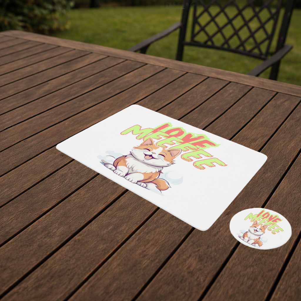 Cute Orange Cat Love Me Charger Plate Set  12 Pieces