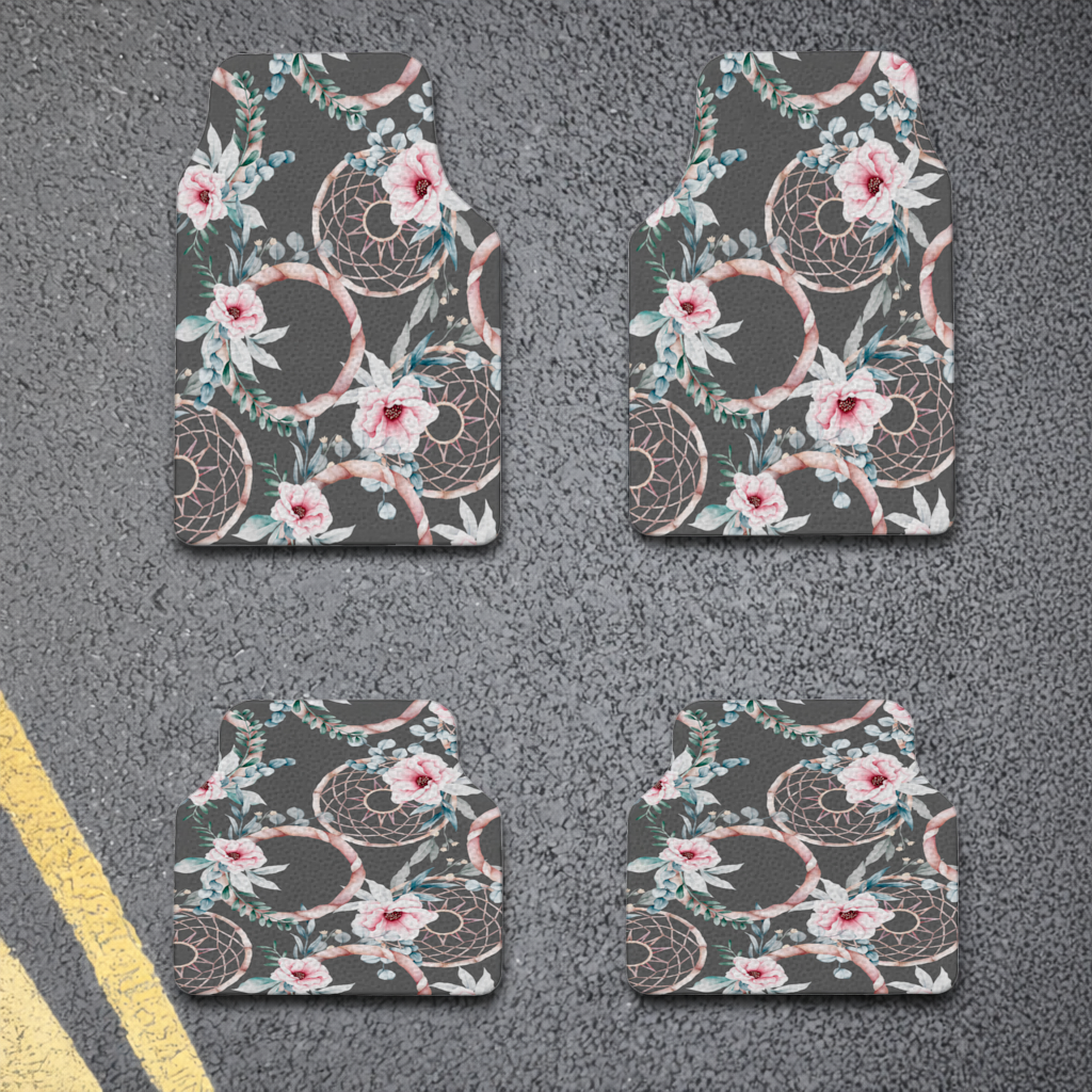 Boho Floral Dreamcatcher Pattern Car Floor Mats