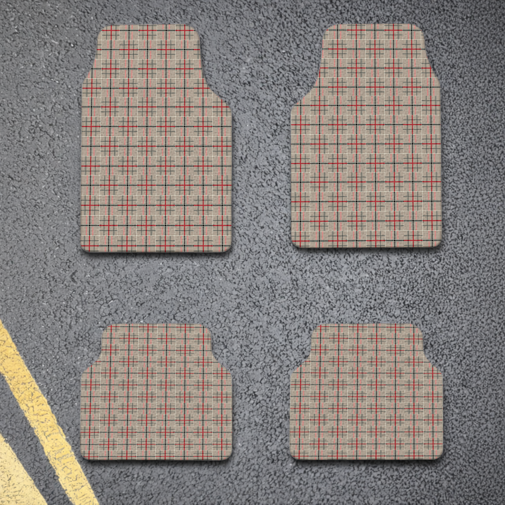 Red Black Geometric Tribal Pattern Car Floor Mats