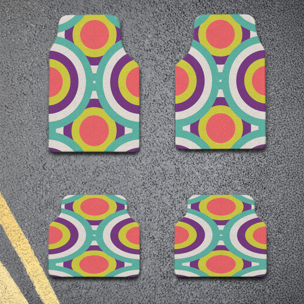Colorful Geometric Circle Pattern Car Floor Mats