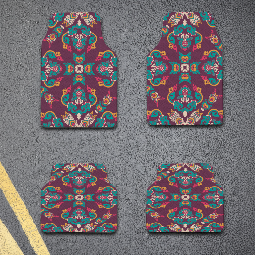Colorful Ottoman Inspired Mandala Pattern Car Floor Mats
