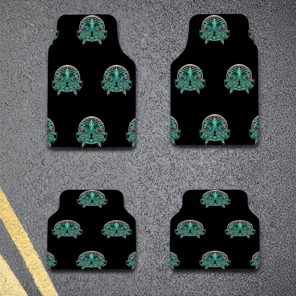 Turquoise Twin Dragon Emblem Design 