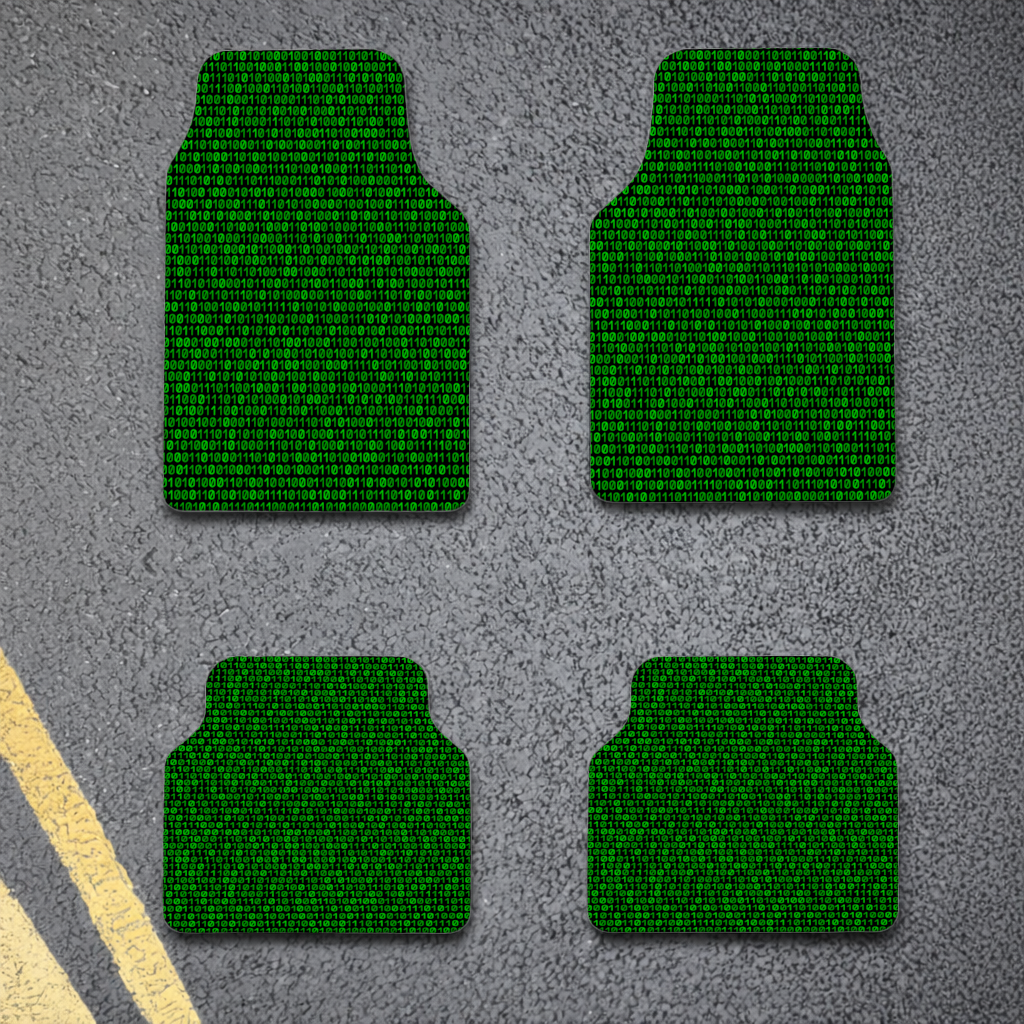 Matrix Style Digital Binary Code Background Car Floor Mats