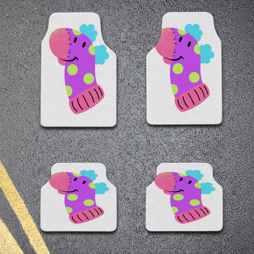 Cute Colorful Dinosaur Illustration Car Floor Mats