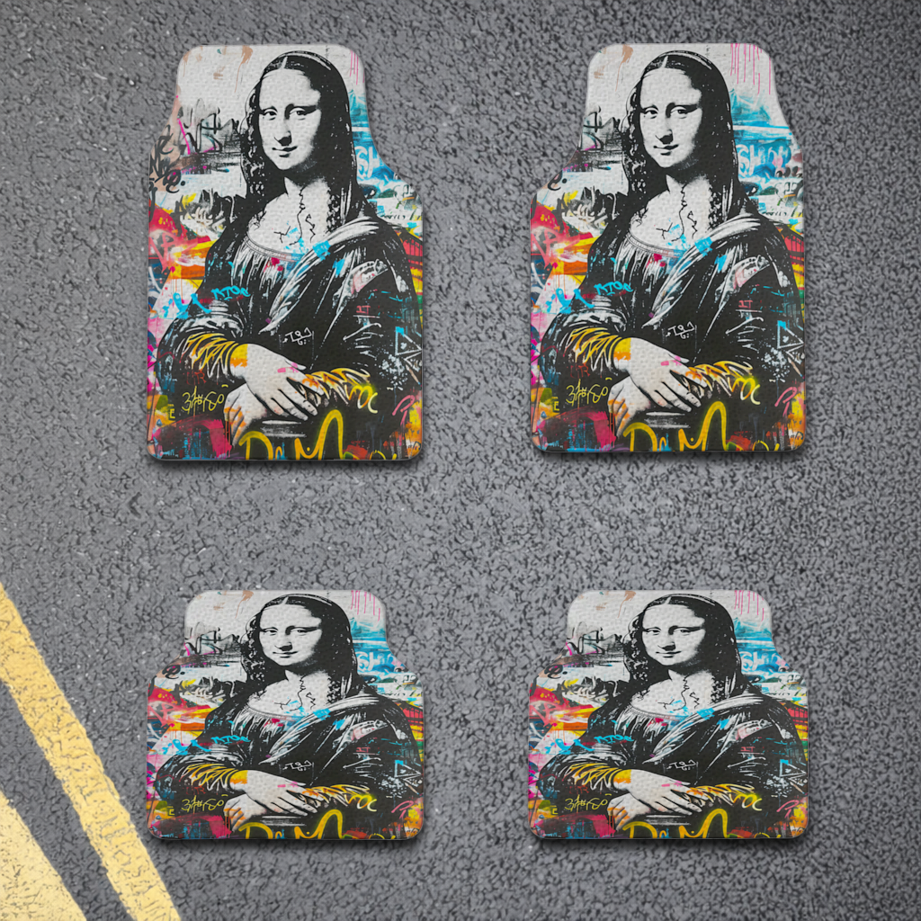 Graffiti Style Modern Mona Lisa Illustration Car Floor Mats