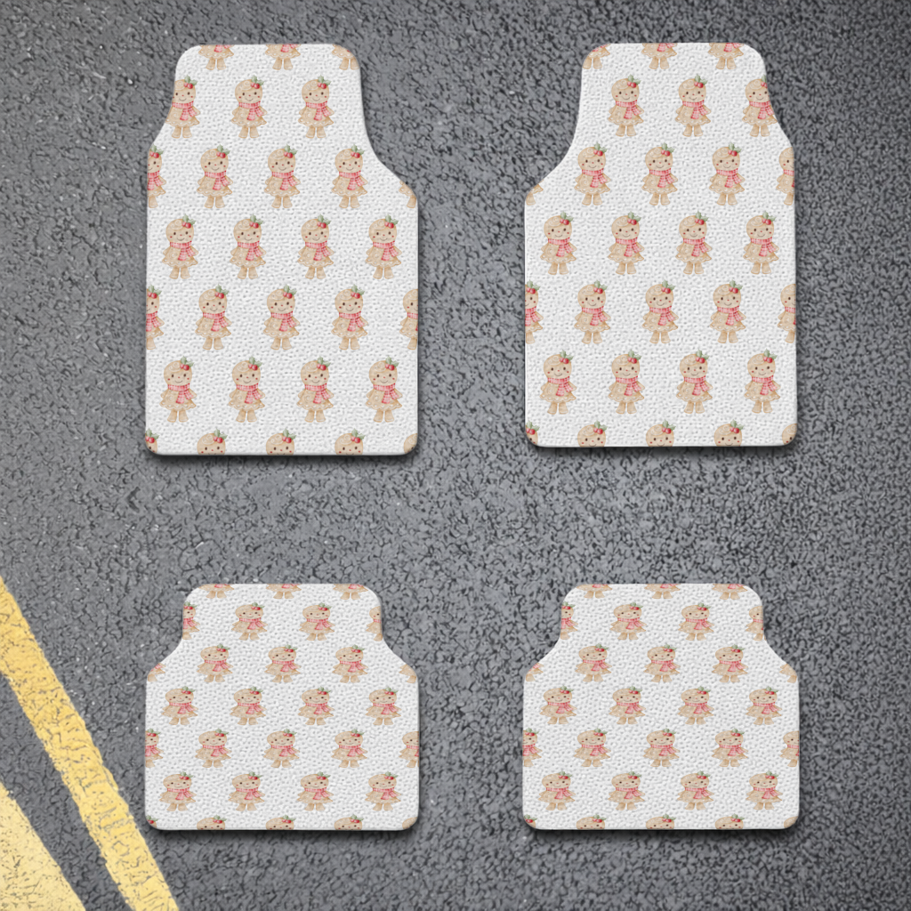 Cute Gingerbread Cookie Character Car Floor Mats