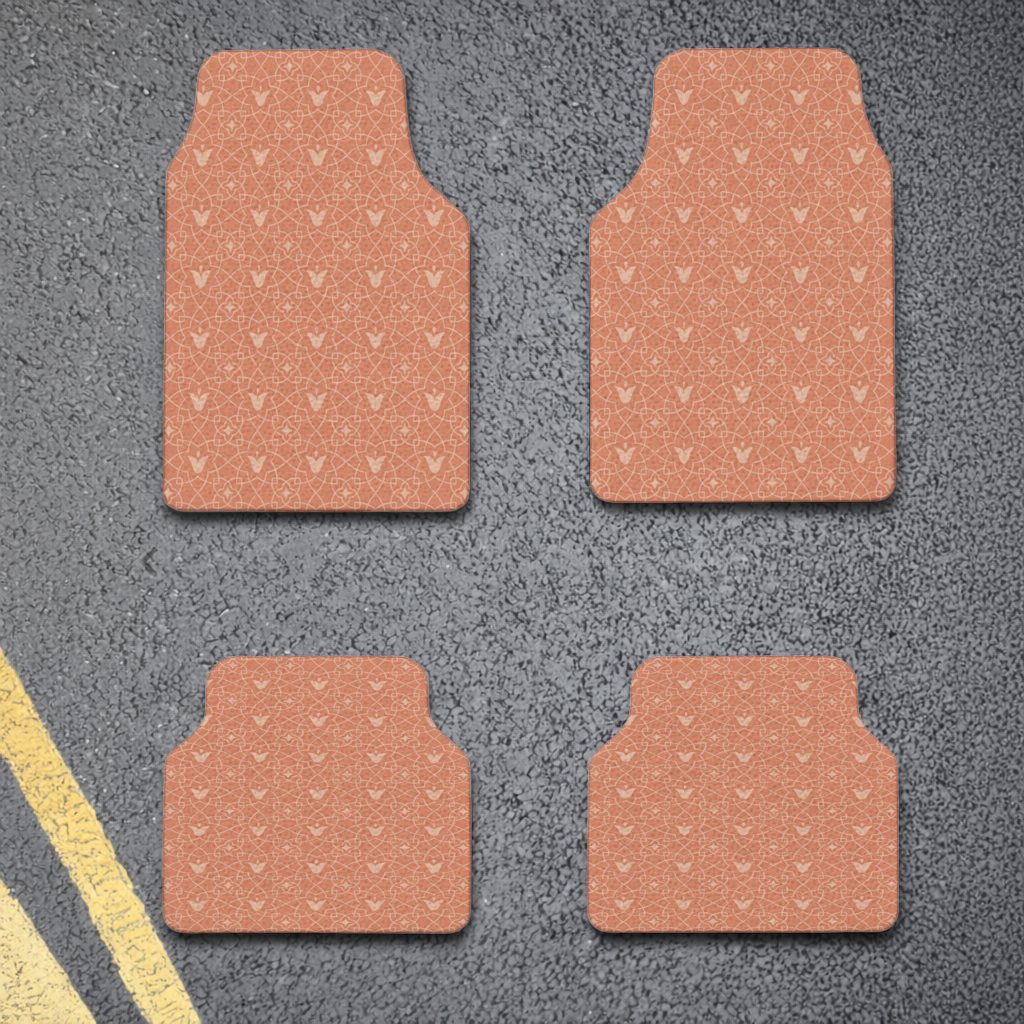 Modern Geometric Linear Terracotta Pattern Car Floor Mats