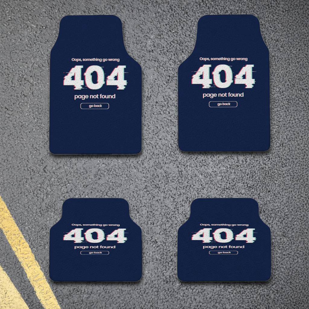 404 Error Glitch Design Car Floor Mats
