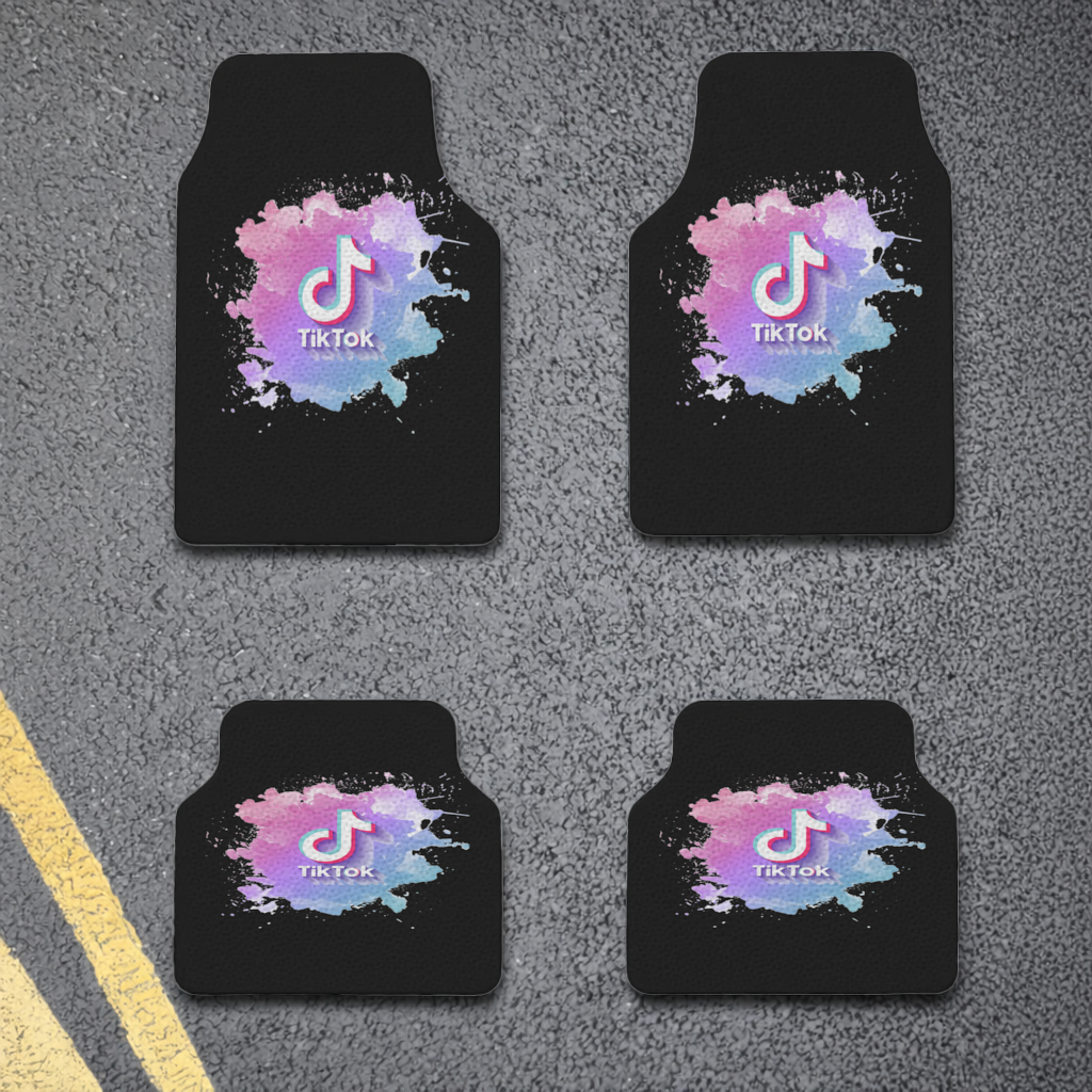 TikTok Logo with Watercolor Effect Car Floor Mats