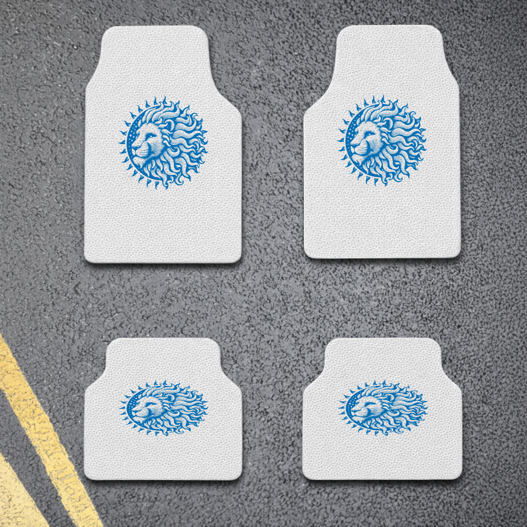 Leo Zodiac Sun and Moon Blue Motif Car Floor Mats