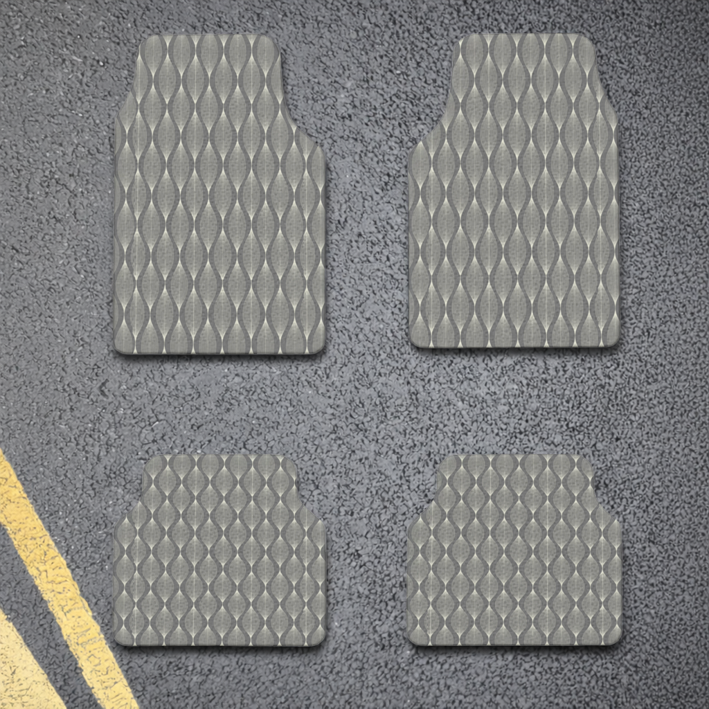 Art Deco Geometric Wavy Pattern Car Floor Mats