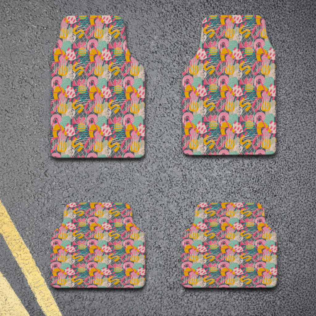 Abstract Geometric Doodle Car Floor Mats