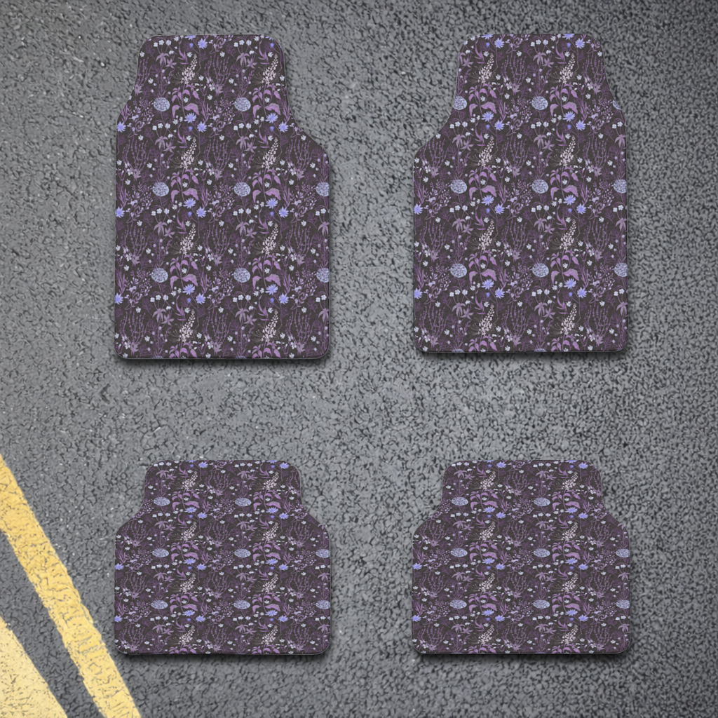 Purple Gothic Botanical Car Floor Mats