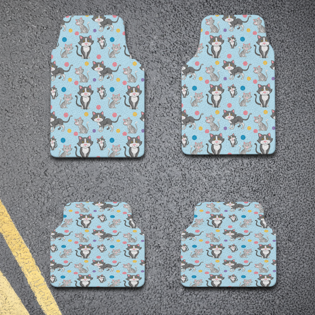 cat repeat pattern Car Floor Mats