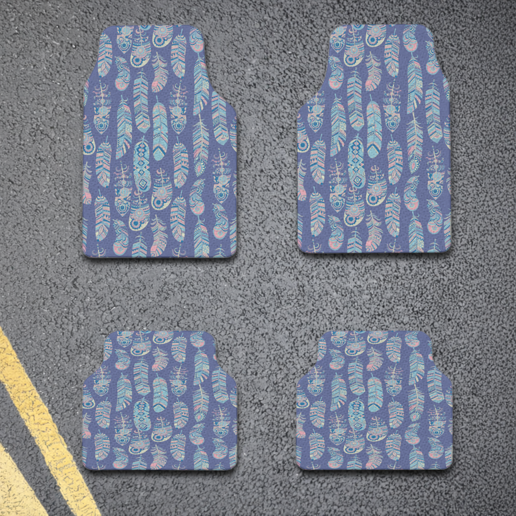 Boho Tribal Feather Car Floor Mats