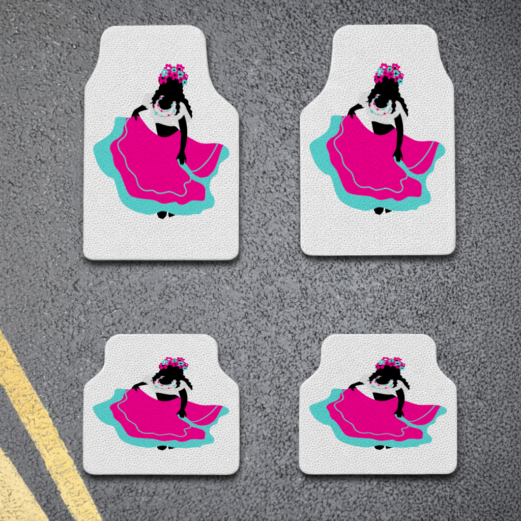 Mexican Folklorico Dancer Silhouette Car Floor Mats
