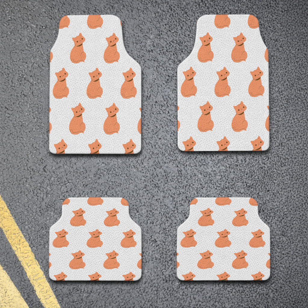 Kawaii Orange Cat Blep Car Floor Mats