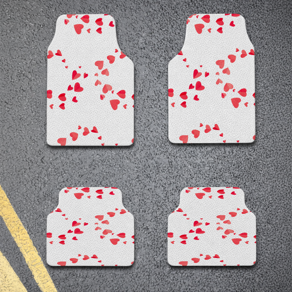 Red Hearts Frame Design Car Floor Mats