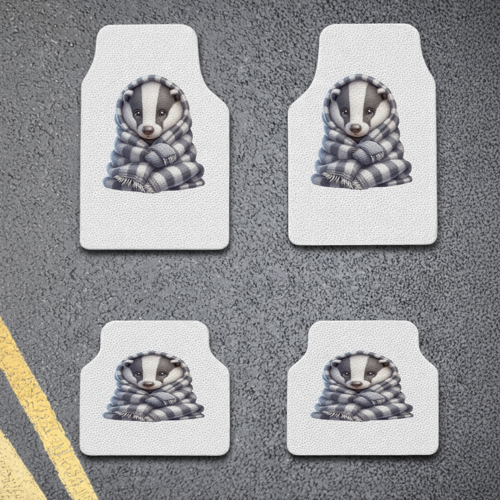 Cozy Baby Badger Wrapped in Blanket Car Floor Mats