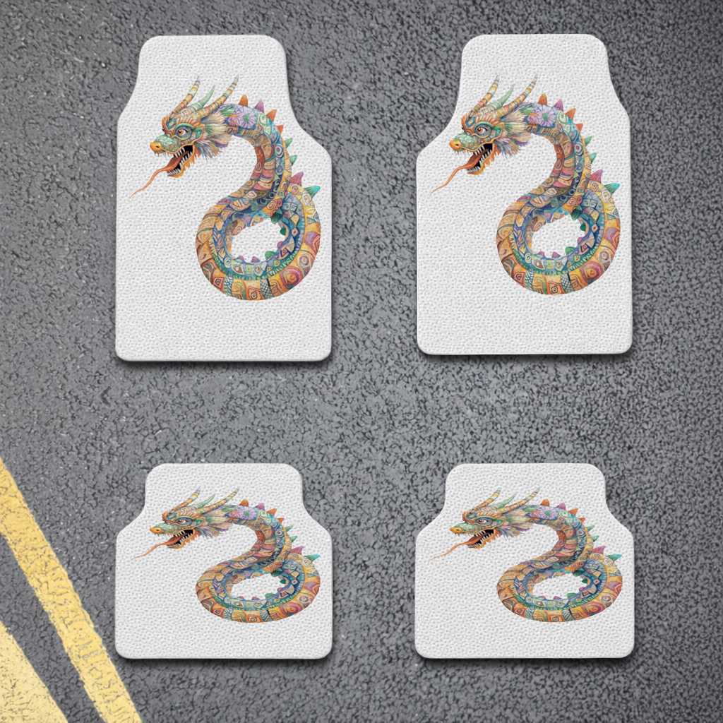 Colorful Mosaic Chinese Dragon Car Floor Mats