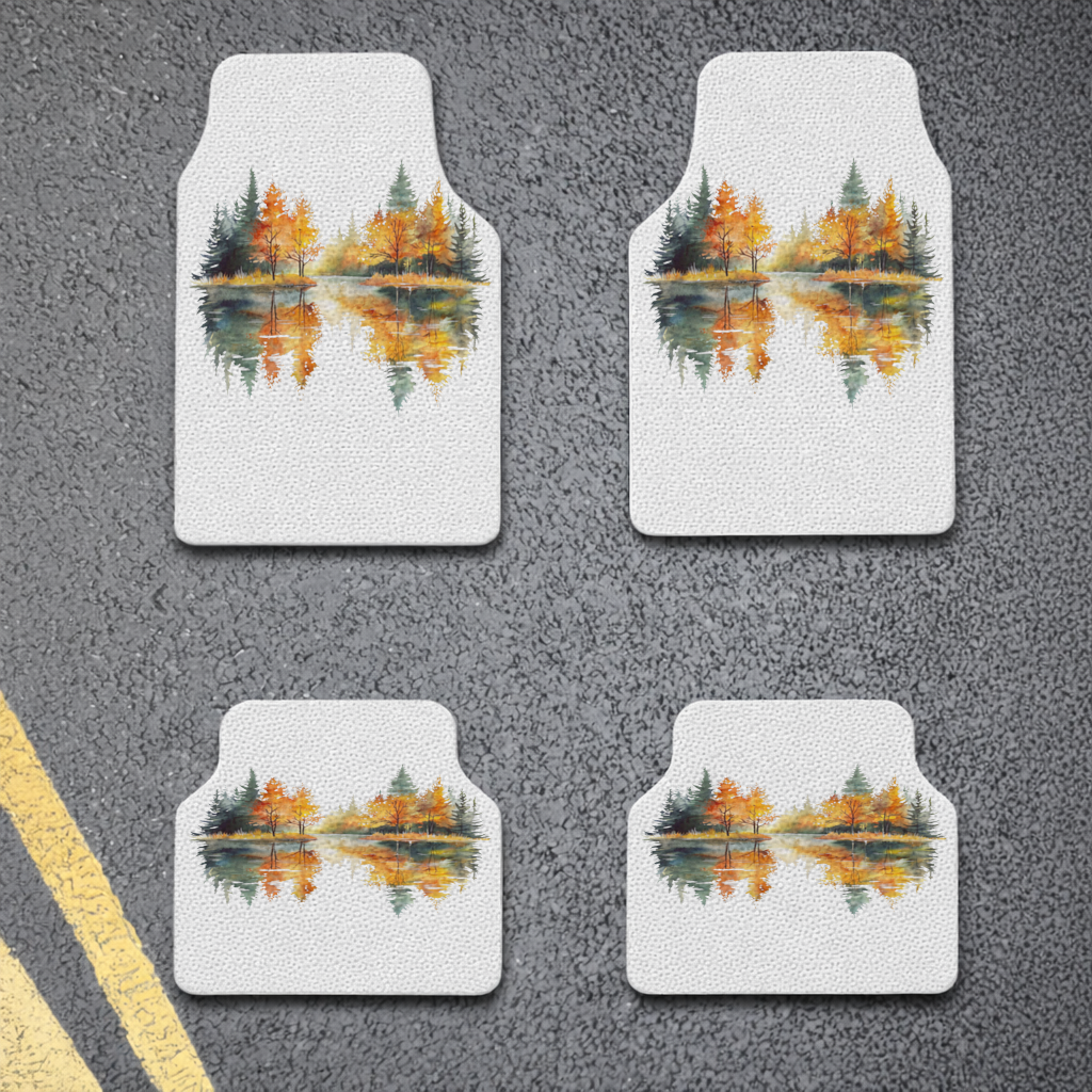 Autumn Forest Lake Reflection Car Floor Mats