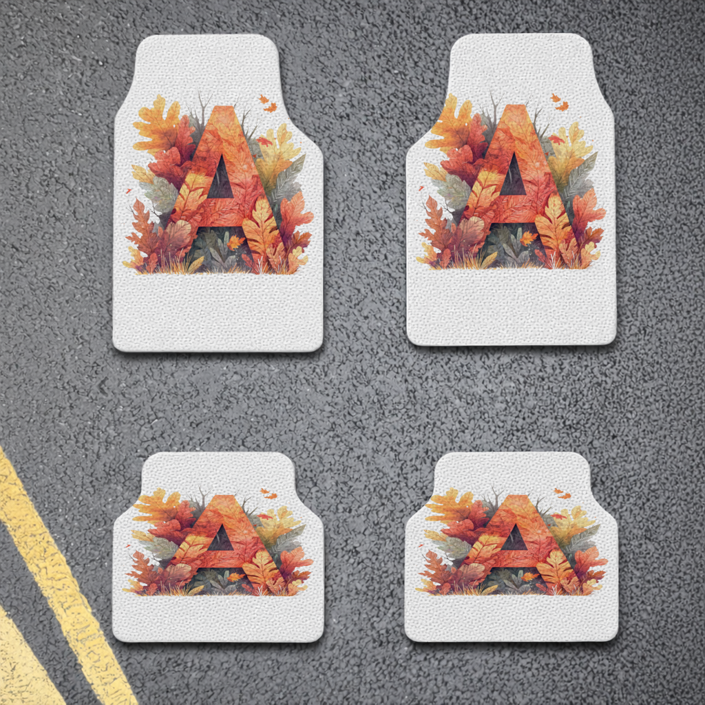 Autumn Leaf Letter A Monogram Car Floor Mats