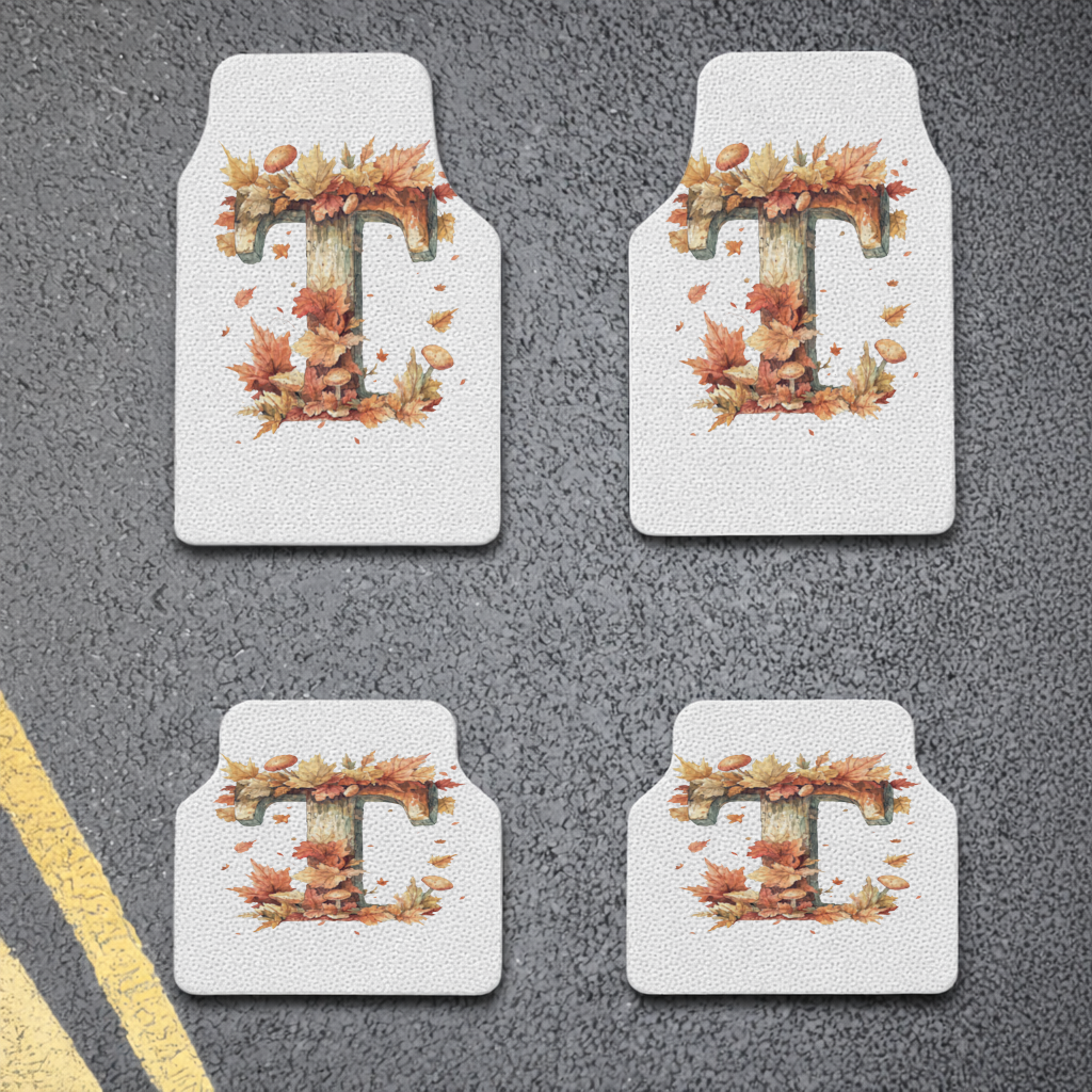 Autumn Leaf Wooden Letter T Car Floor Mats