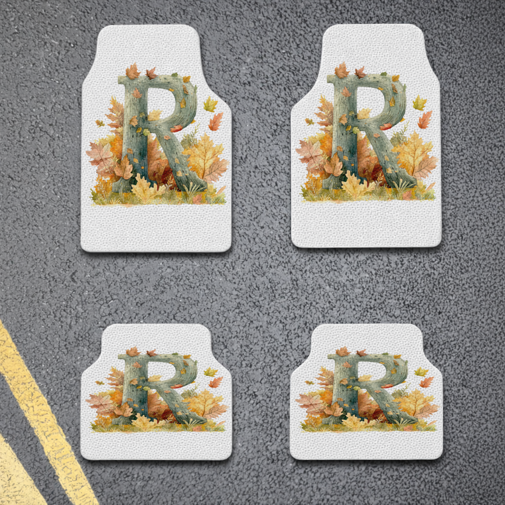 Autumn Letter R with Fall Leaves Car Floor Mats