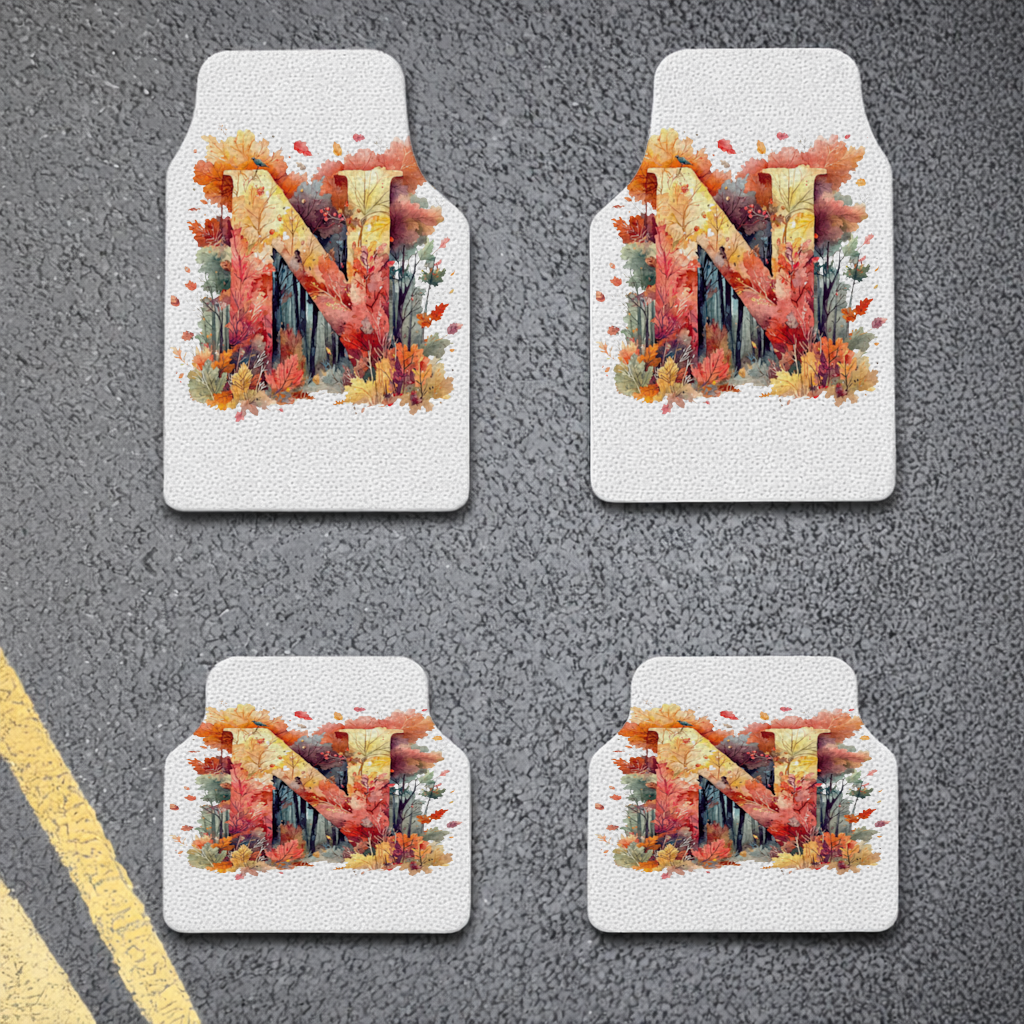 Autumn Leaf Monogram N Car Floor Mats