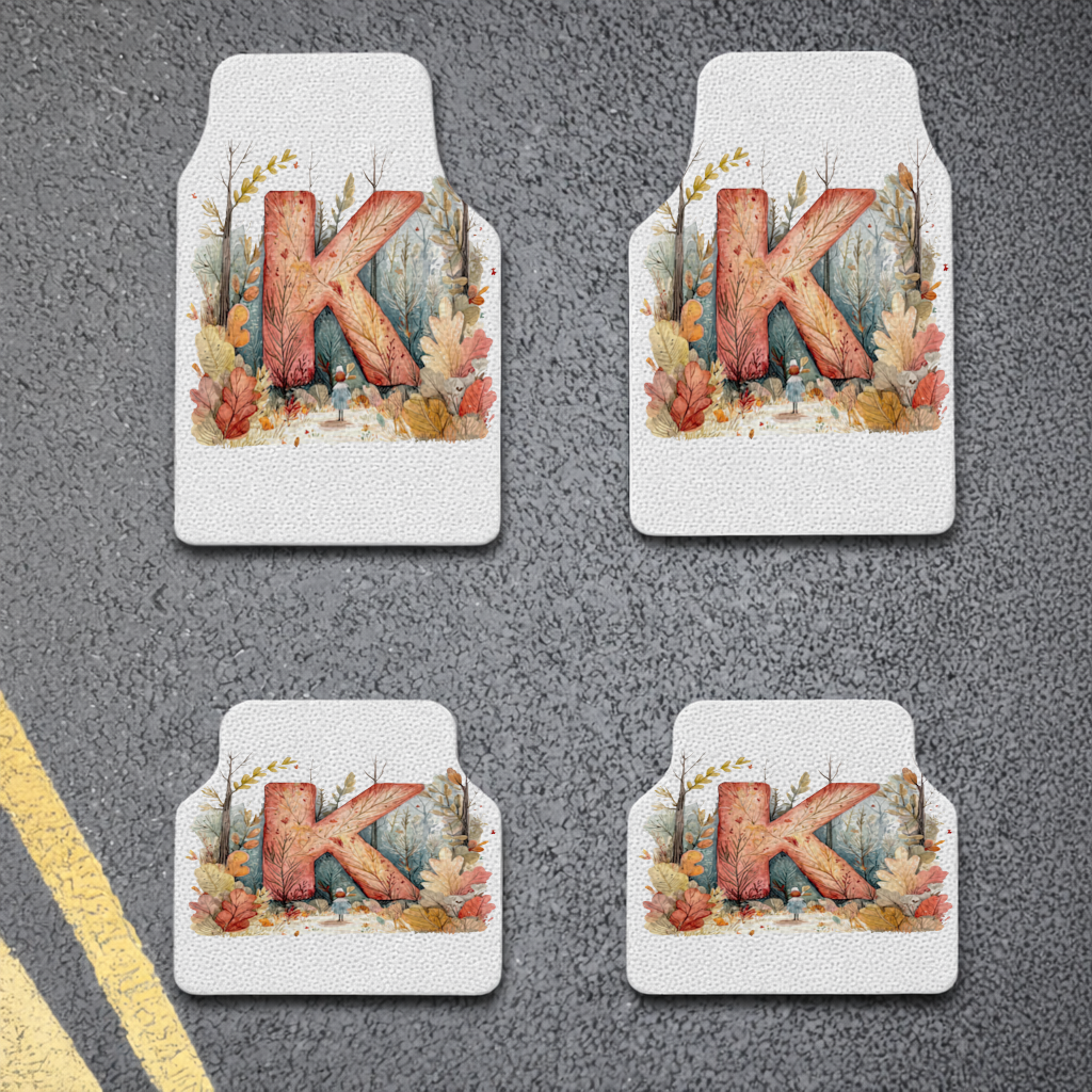 Autumn Forest Letter K Car Floor Mats